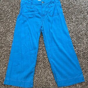 The Colette Linen Blend Crop Wide-Leg Pants by Maeve